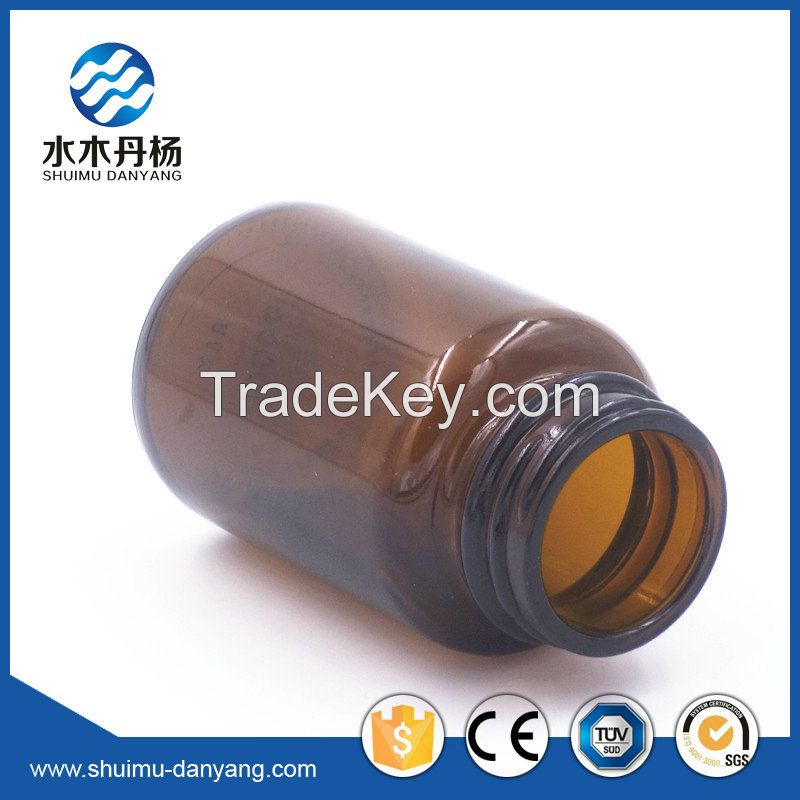 60ml-500ml amber round glass pharmaceutical bottle