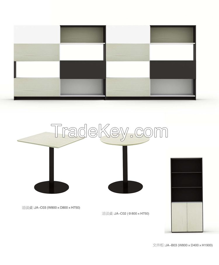 JA Office desk with side returned L shape  metal frame support