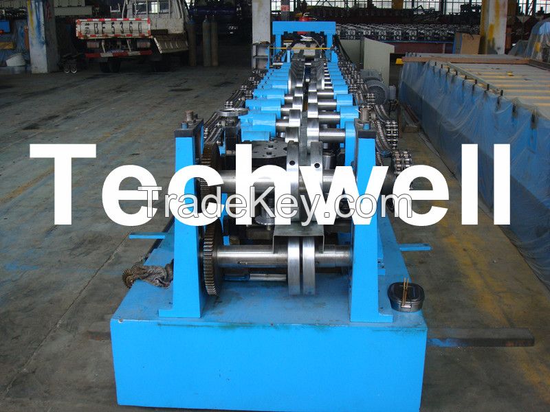 Automatic Steel Purlin Roll Forming Machine with PLC Control System For Cee Zee Purlins