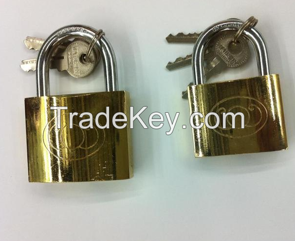 Gold plated iron padlock