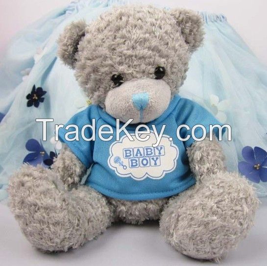 cute high quality dress cloth stuffed teddy bear plush toy for sale