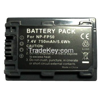 7.4V/750mAh Li-ion Camera Battery for Sony NP-FP50