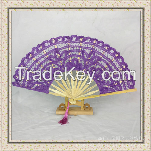 Well-sale and Popular Handcraft embroidery fan for decoration 