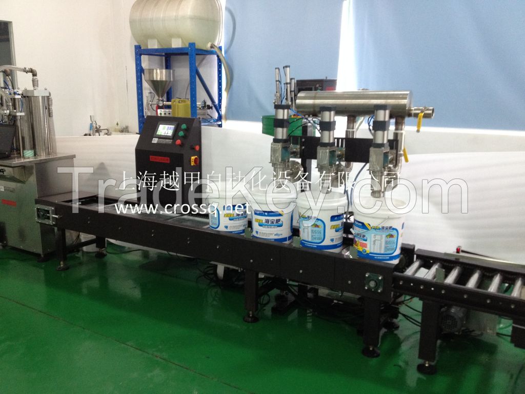 Full Automatic Weighing Filling+Lids Dropping +Capping Line