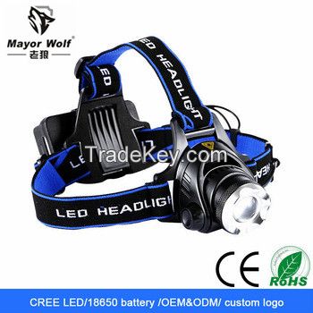 Wholesale High Power Crossbow Hunting Rechargeable 6000 Lumen Led Headlamp/Brightest 2*18650 Battery