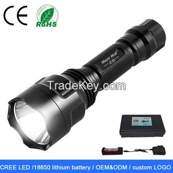 High power aluminum rechargeable led torch light for camping