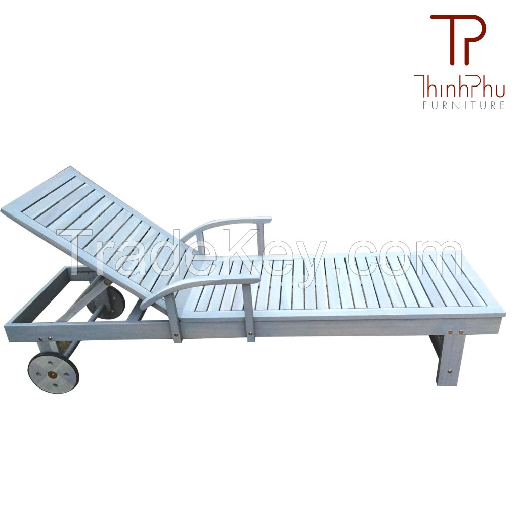 TAMELES - Wood Outdoor Sun Lounger - Furniture import from Vietnam