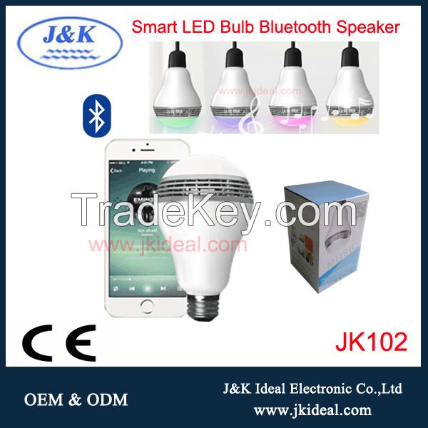 Smart wireless RGB e27 e26 Bluetooth led light bulb lamp speaker APP control