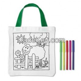 Cotton Tote Bag With 5 Colouring Pen - Promotional Products