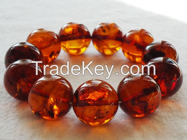 Amber bracelet, color is &amp;quot;tea with sparkle bubbles inside&amp;quot;