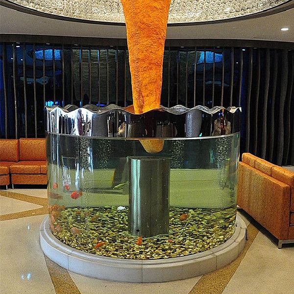 customerized clear PMMA large size round acrylic fish tank for home hotel decoration