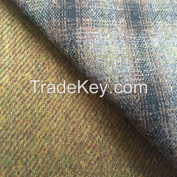 China supplier woven blended wool polyester tweed fabric