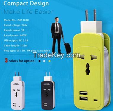 travel usb universal plug portable rechargeable power socket with usb port and children protection