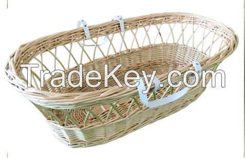 Handmade weave wicker baby sleeping basket