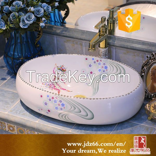 Modern oval bathroom wsh basin cabinet