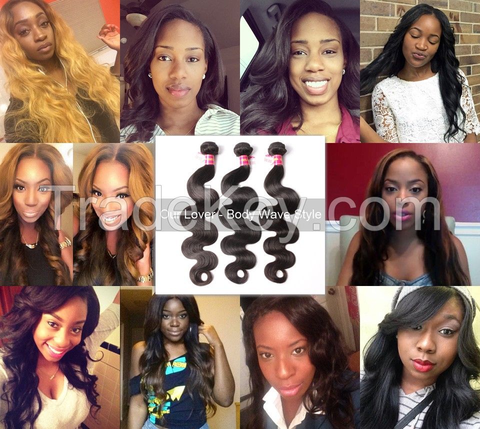 6A Bundles Human Hair (Brazilian,Peruvian,Malysian) Weaves 100g/pc 100% Unprocessed Virgin Hair Free Shipping Worldwide