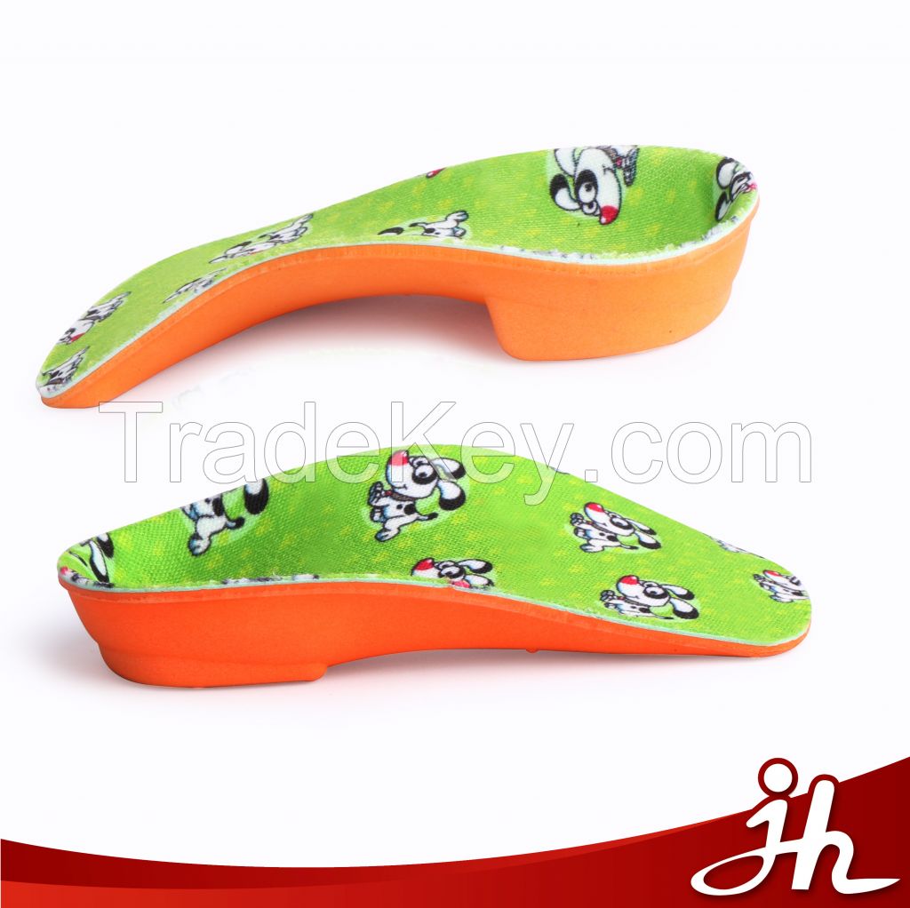 2017 super comfort high elastic light weight shock absortion bowlegs correction EVA arch support orthotic insoles for kids