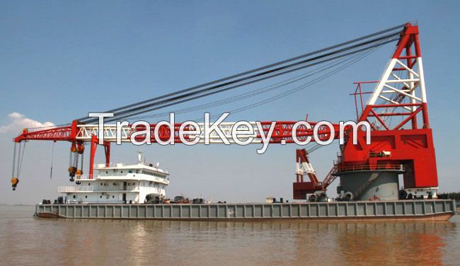 800T floating crane barge