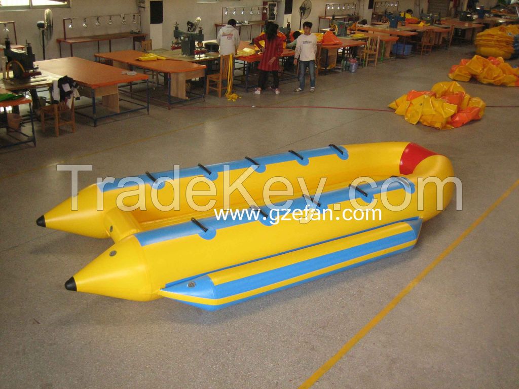 PVC inflatable double row u shape banana boat for sale