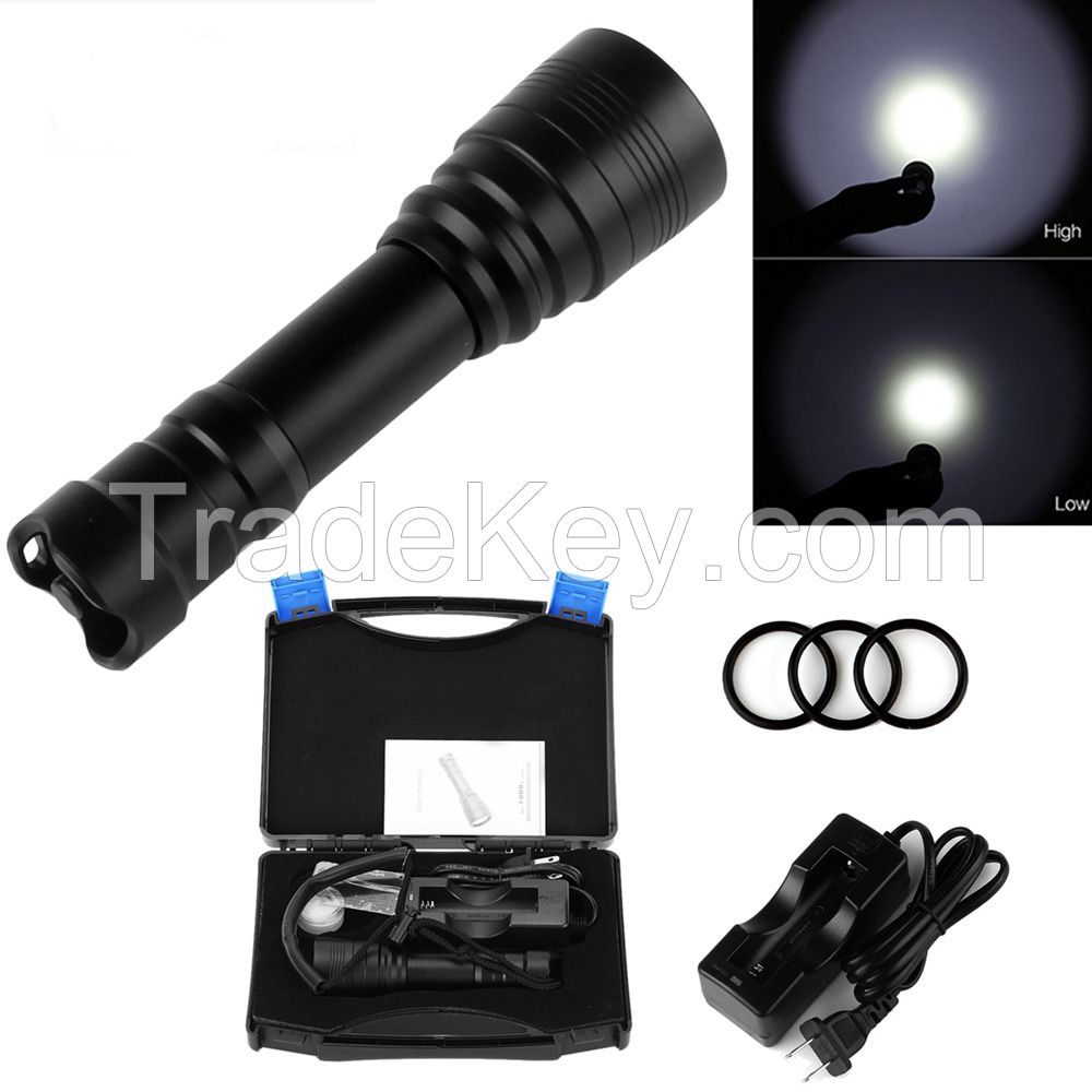 Cree XM-L2 (U2) LED Underwater Primary Light Technical Leisure Diver Diving Flashlight 150M