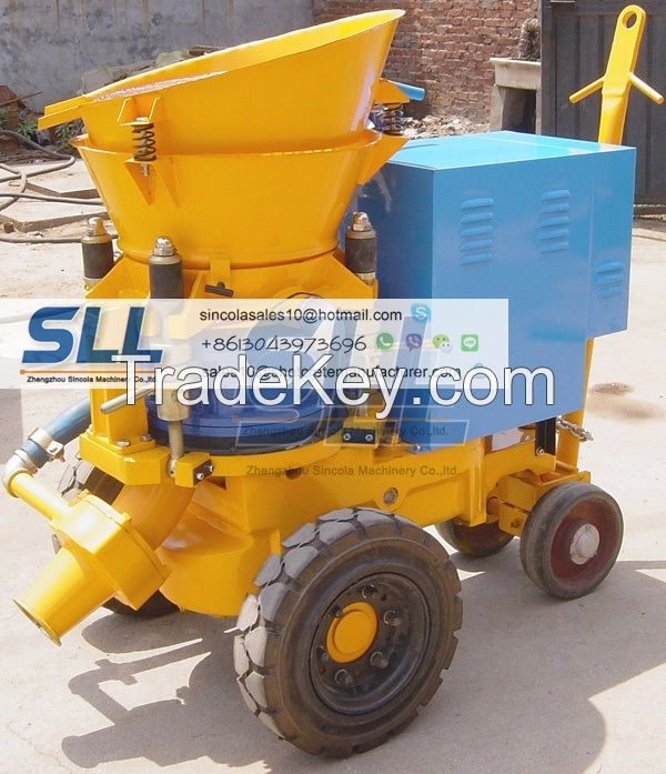 Large output portable high efficiency concrete shotcrete machine