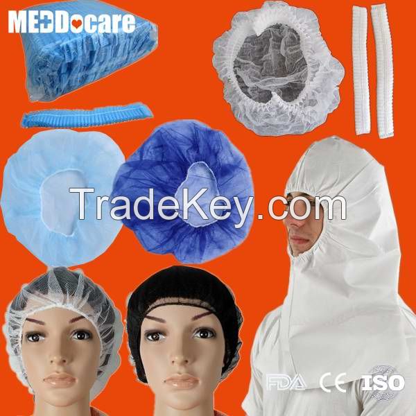 Disposable Non Woven Mop Mob Clip Cap Surgical Medical Round nurse Bouffant Cap