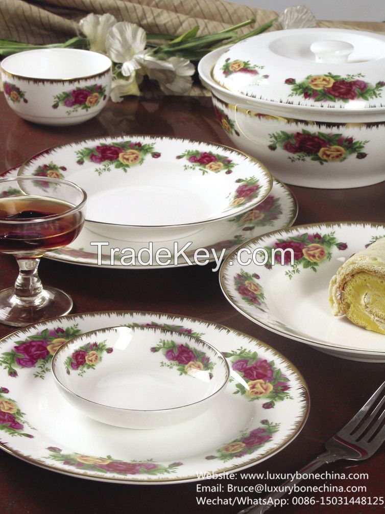 Flower Bone China dinner set 16pcs 48pcs 61pcs 85pcs