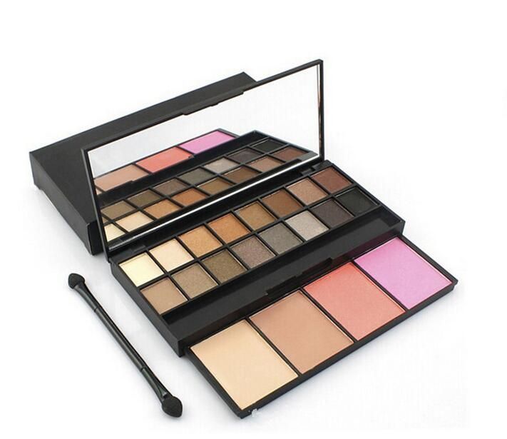 &acirc;blush and eyeshadow palette with brush makeup set