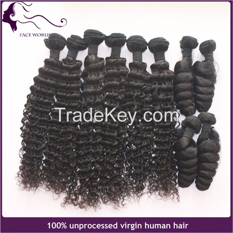 Faceworld hair wholesale deep wave virgin remy brazilian hair