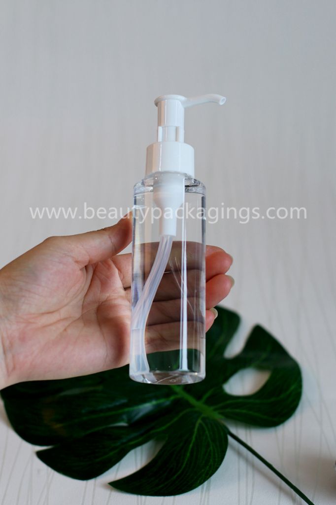 Lower Order Quantities Empty PET Transparent Body Lotion Pump Bottle