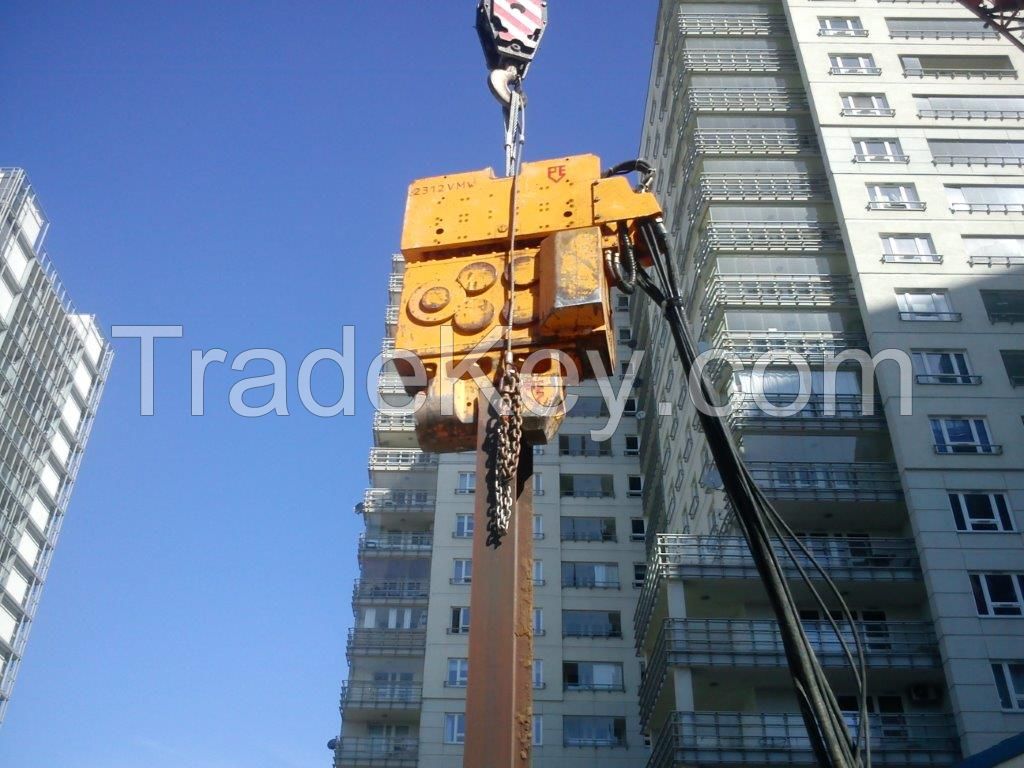 Used vibro hammer PVE 2312 VM to work on a crane or piling rig