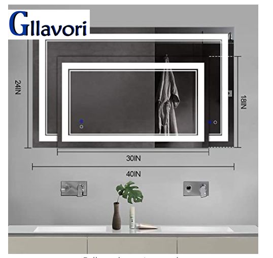 GLLAVORI  LED  bathroom mirror SGCC, CE, ANSI certification of LED mirror make up mirror