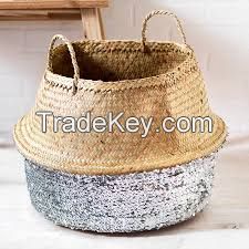 Laundry seagrass basket/ storage basket/ belly seagrass basket