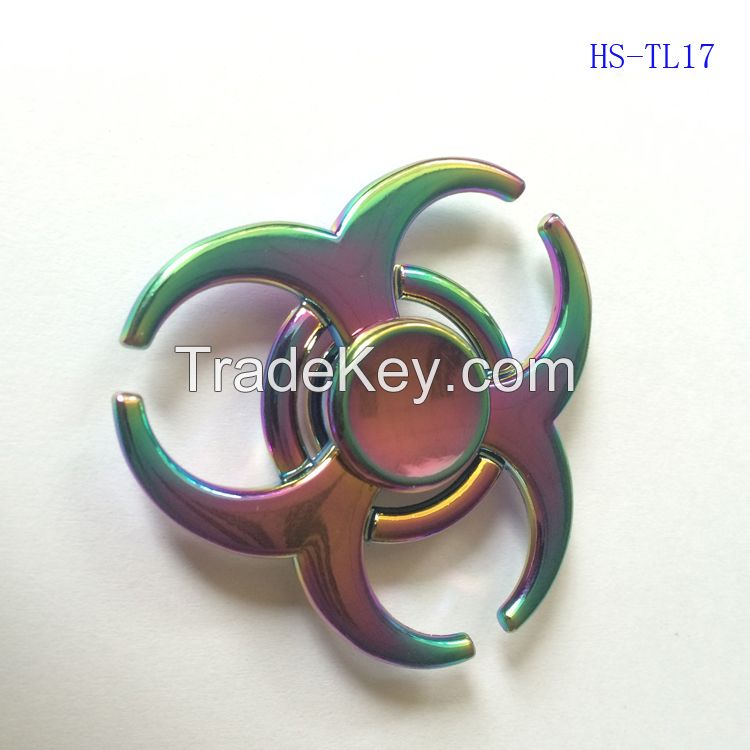 Fidget spinner toys Rainbow Tri-Fidget Metal Hand Colorful EDC Gyro Toys HandSpinner spinners finger top spinning Toy in retail box