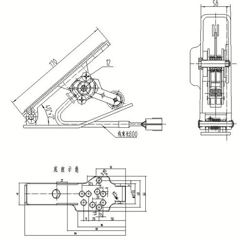 electronic floor mounted pedal