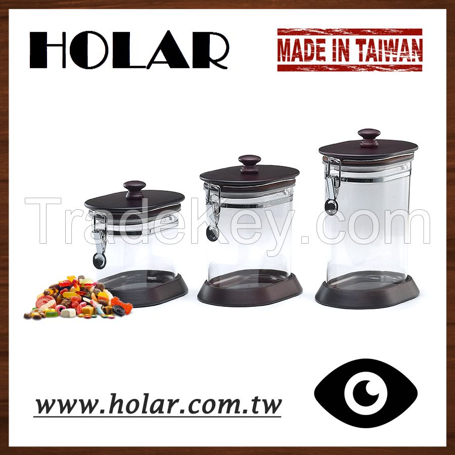 [Holar]  Solid Acrylic Food Jar with Wood Lid Made in Taiwan