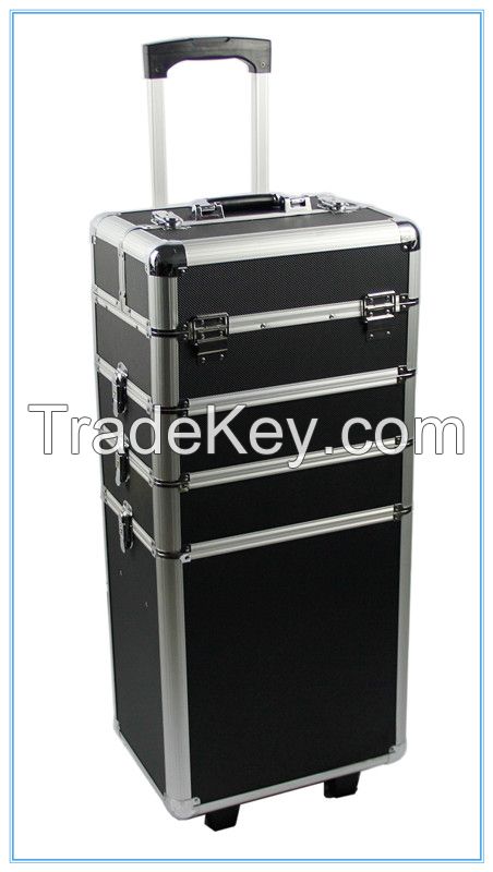 JH519 4 in 1 Portable Cosmetics  Hairdressing Makeup Trolley Carry box