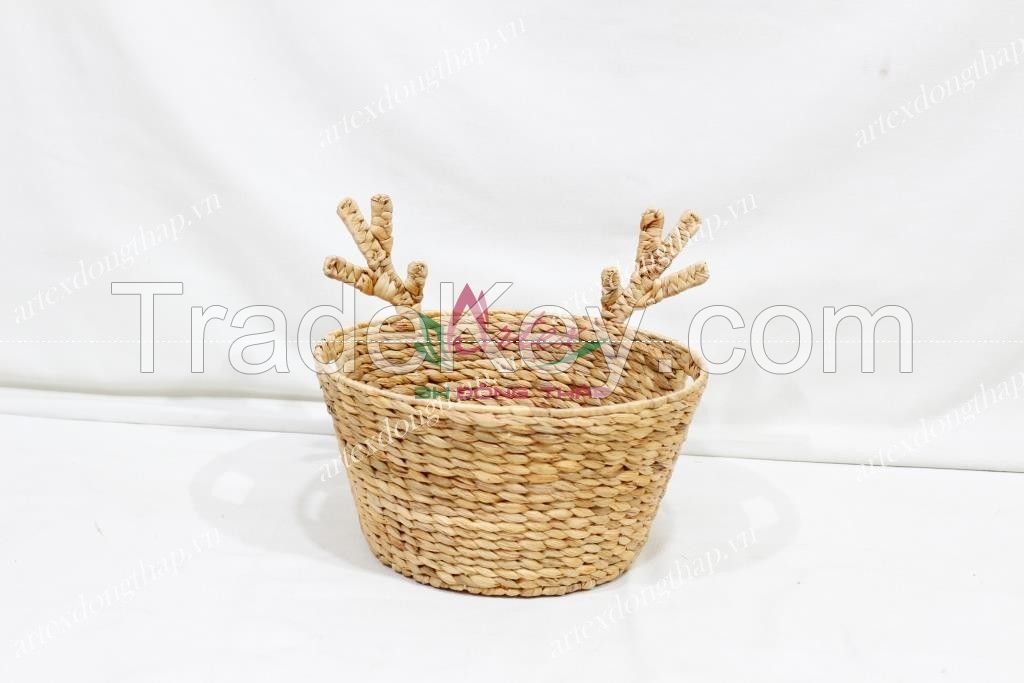 Water hyacinth storage basket, christmas season, X-mas basket-SD10730A-1NA