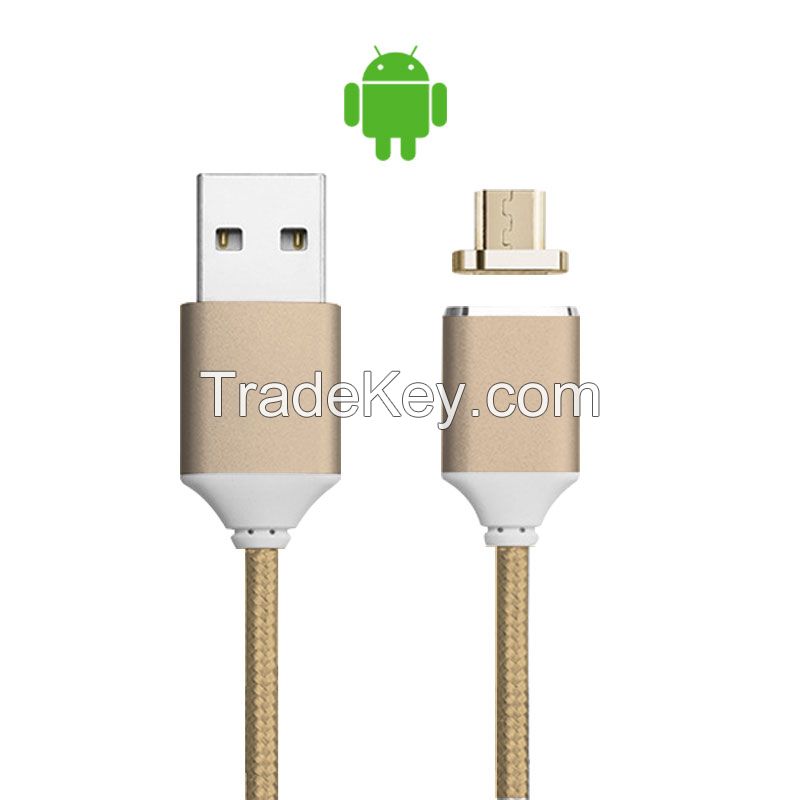 Newest fast charging micro usb nylon braided cable magnetic data cable for sale