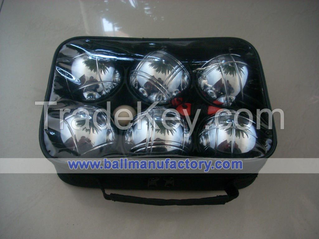 Sell metal 73mm boules set 6 ball for out door sport game in bottom price 