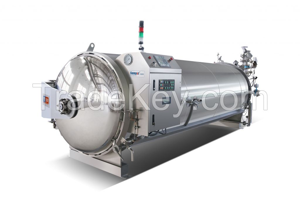 Cascading water Static automatic sterilizer for dairy product coconut milk