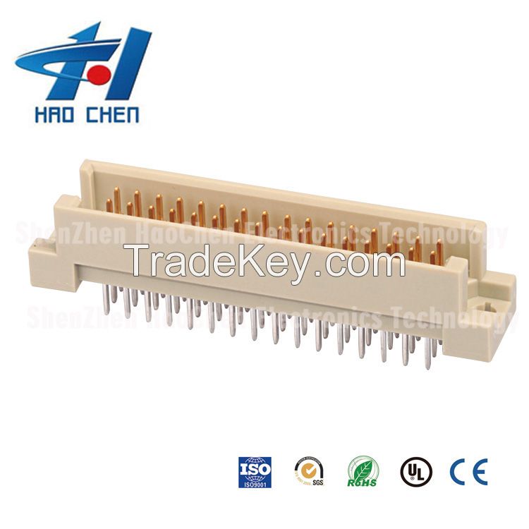 3 rows ph2.54mm DIN41612 Euro connectors male straight vertical 30P, 32P, 42P, 48P, 64P, 66P, 96P, 120P board to board connector