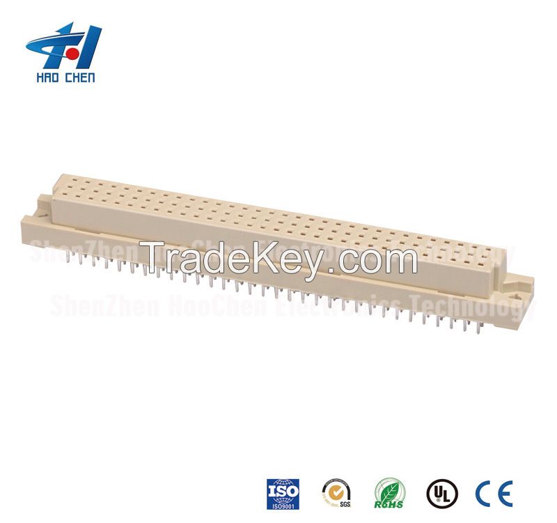 3 rows ph2.54mm DIN41612 Euro connectors female straight vertical 30P, 32P, 42P, 48P, 64P, 66P, 96P, 120P board to board connector