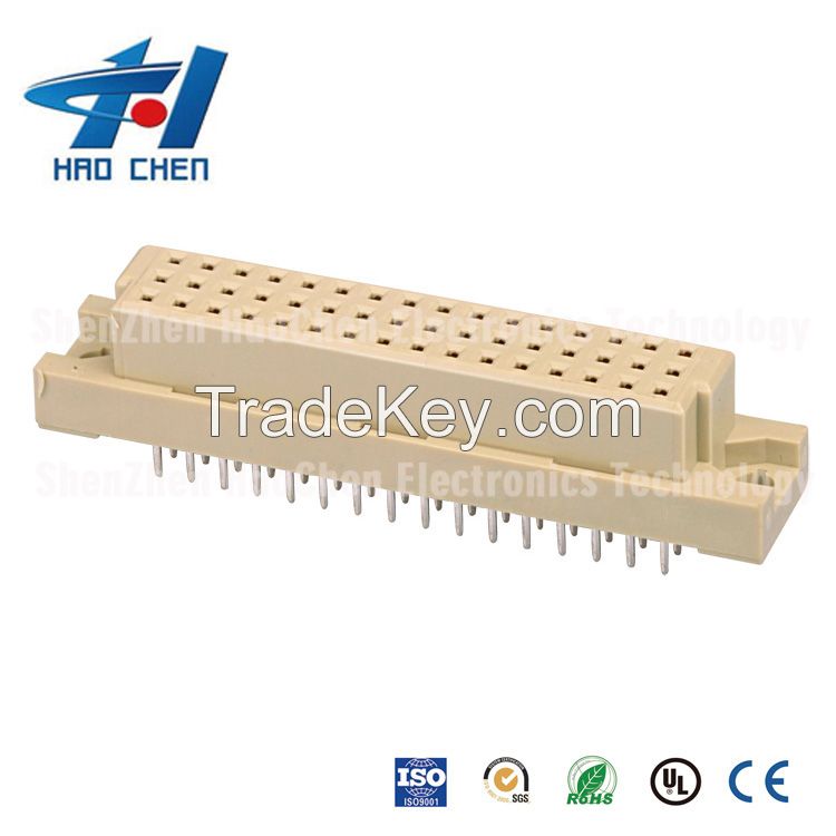 3 rows ph2.54mm DIN41612 Euro connectors female straight vertical 30P, 32P, 42P, 48P, 64P, 66P, 96P, 120P board to board connector