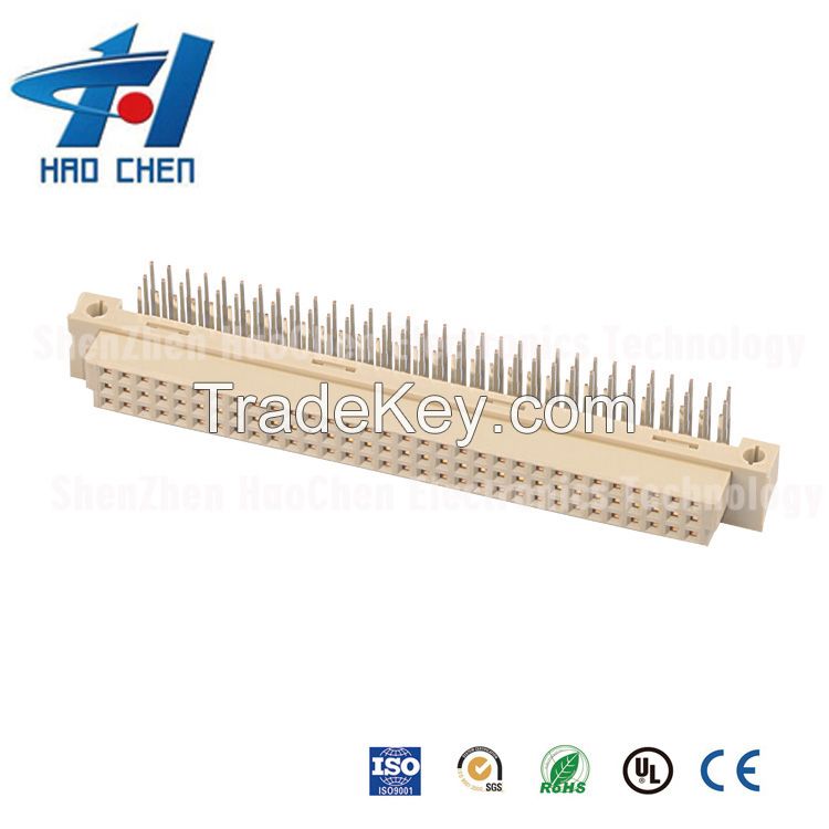 3 rows ph2.54mm DIN41612 Euro connectors female right angle 30P,32P,42P,48P,64P,66P,96P,120P board to board connector