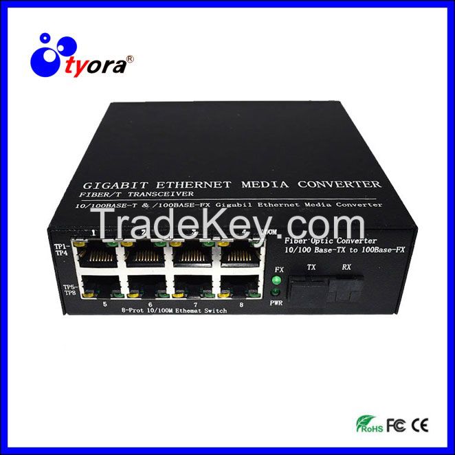 1 Pair  10/100/1000Mbps  Fiber Optic Media Converter 1 CH*SC 8 CH*RJ45 Converter 1 CH*SC 1 CH*RJ45 Fiber Optic Transceiver single mode single  fiber   sc port