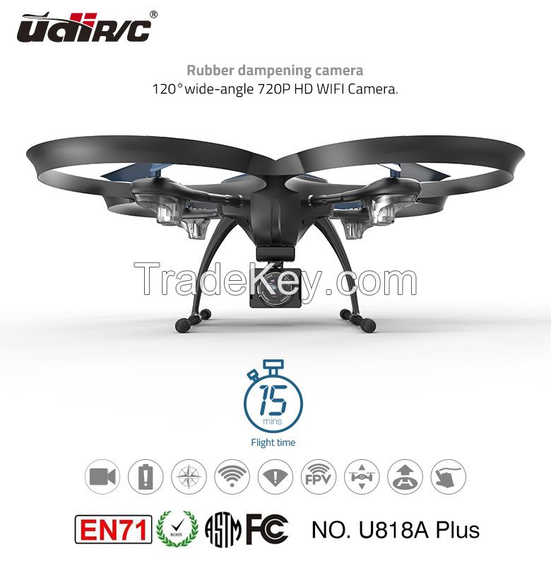 New products 2017 UDIRC RC drone with hd camera U818A PLUS