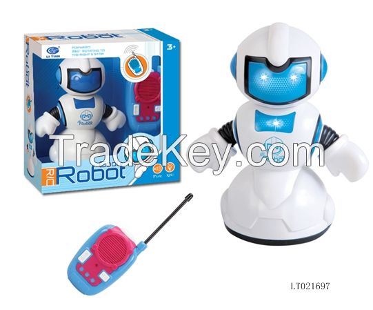 2 CH hot sale intelligent plastic rc walking toy robot with music