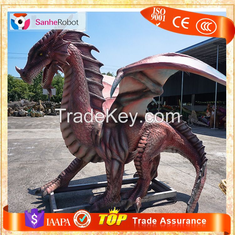 Outdoor Playground Exhibition Life Size Animatronic Europe Dragon