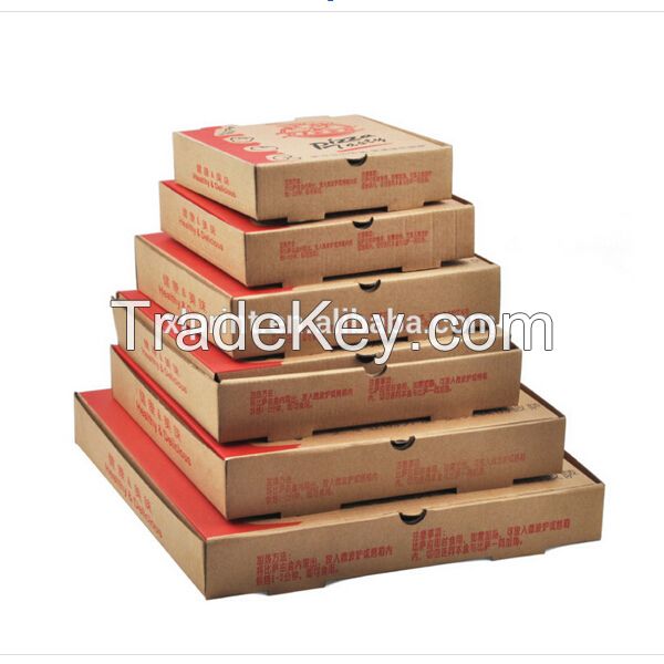 printed eco friendly food use take away kraft paper pizza packaging boxes